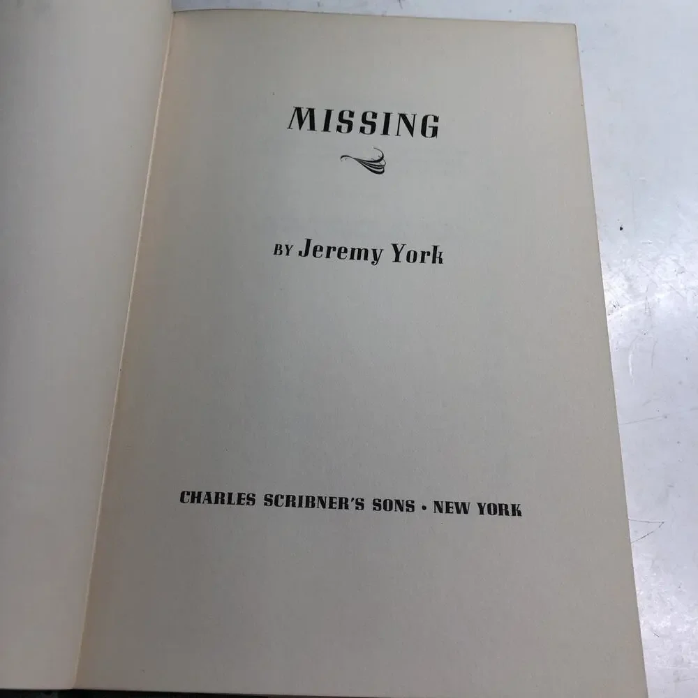 Jeremy York MISSING 1st Edition 1959 Hardcover Dust Jacket